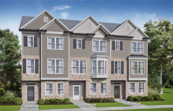 New Townhomes at The Townes at Marietta built by McKinley Homes.