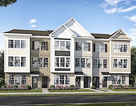 New Townhomes in Peachtree Corners, Georgia built by McKinley Homes in the New Home Community of Town Center Overlook!